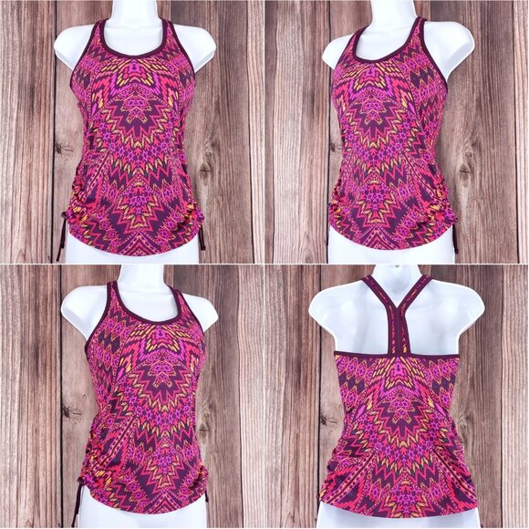 Athleta Cayo Coco Ready To Run Tribal Print 2 Pcs Bikini Set Sz Top XS Bottom S - Picture 2 of 10